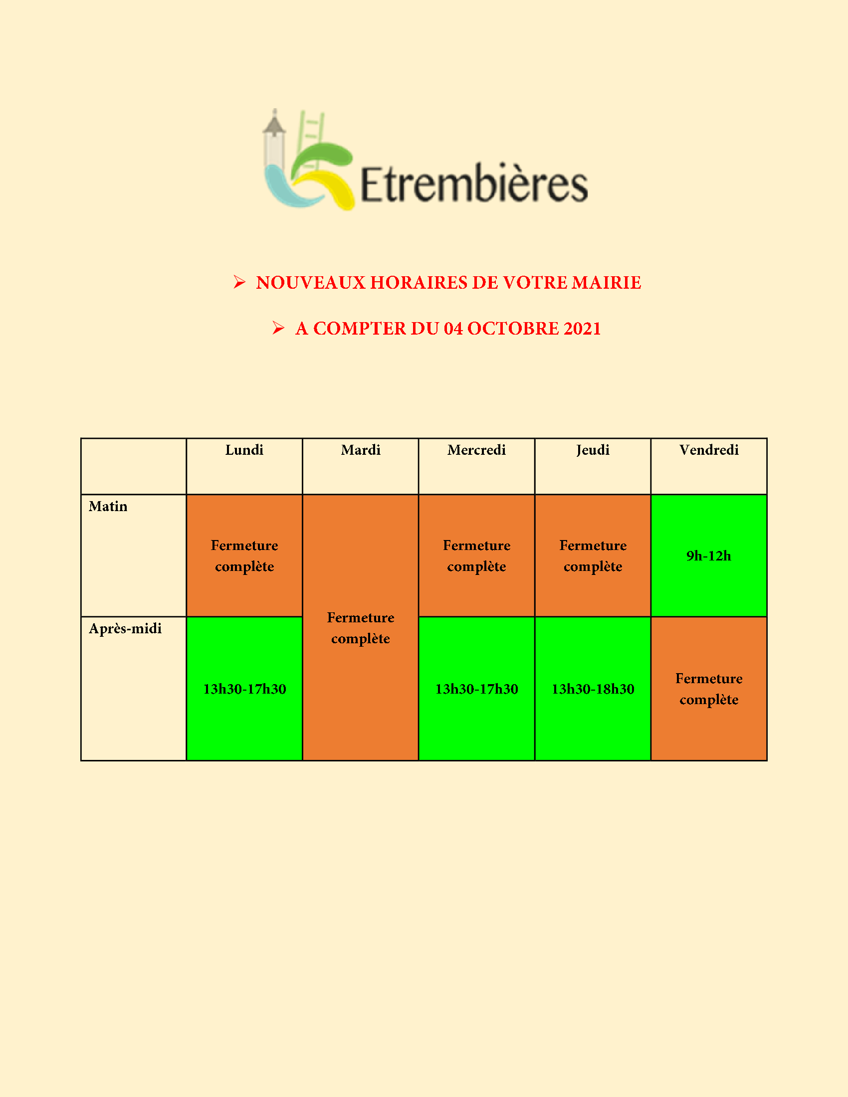 Nvx Horaires mairie